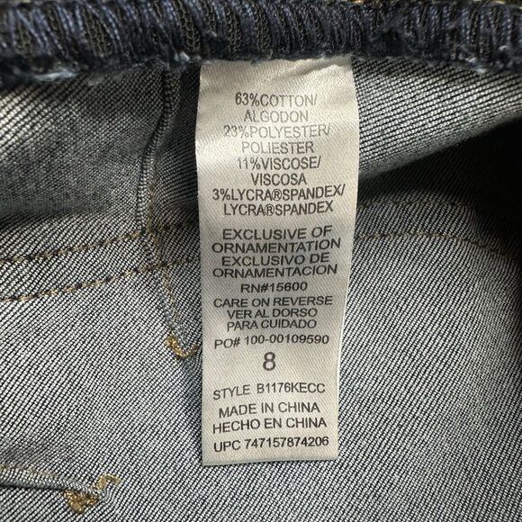 Democracy Jeans Womens 8 Ab Solution Ankle Skimmer Blue Denim Distress *Flaw - Picture 10 of 12